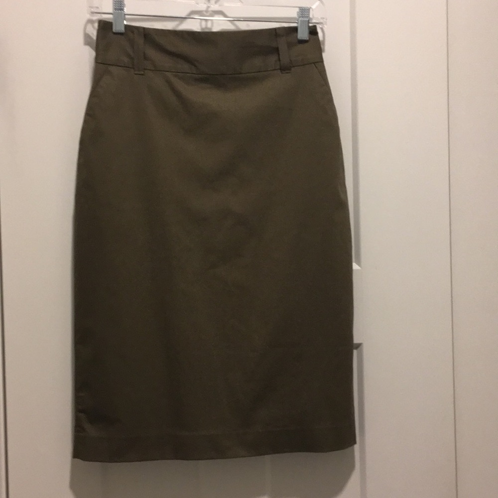 Pencil Skirt in Olive color,size-2,Lined,Cotton